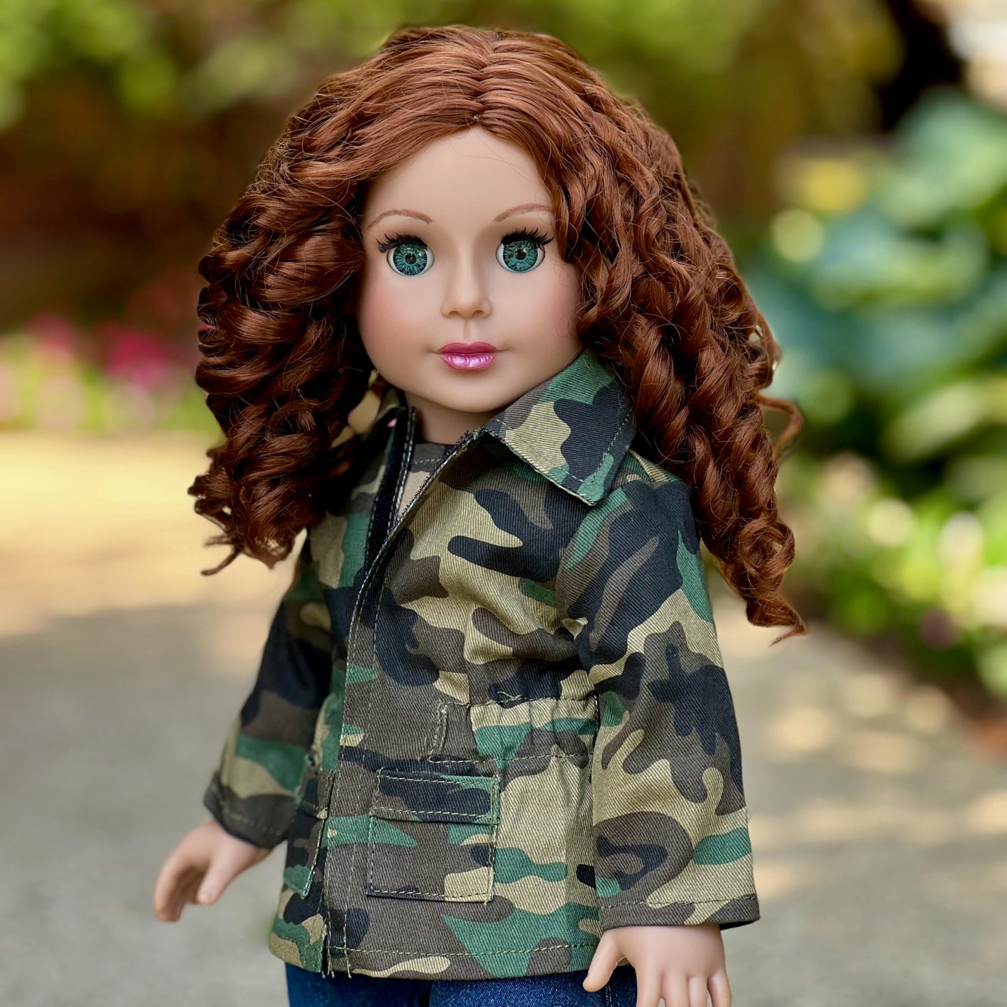 Military Style - 18 Inch Doll Clothes - 4 Piece Outfit - Camouflage Jacket, T-Shirt, Stretchy Jeans and Camouflage Boots (Dolls Not Included)