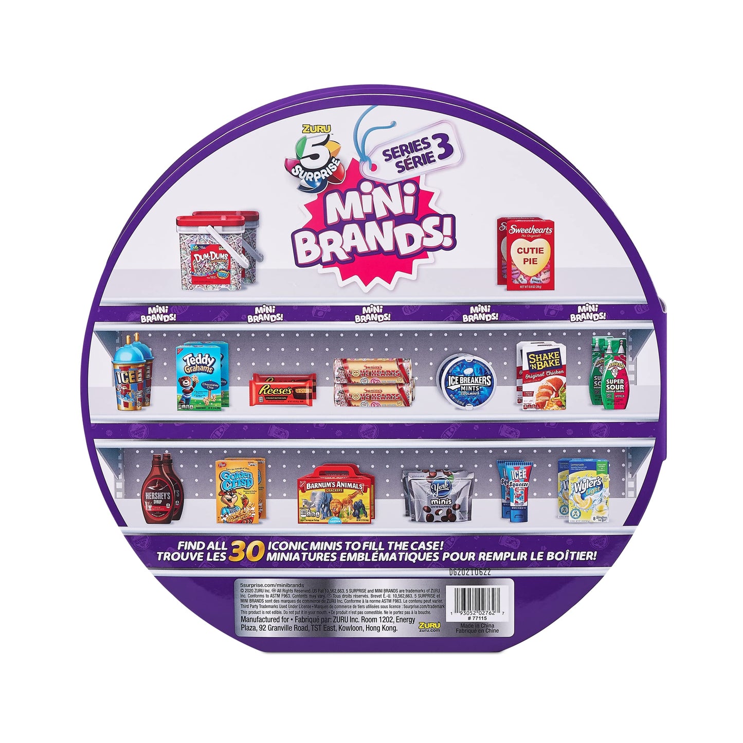 5 Surprise Mini Brands Series 3 Collector's Case - Store & Display 30 Minis with 5 Exclusive Minis by ZURU, Multi