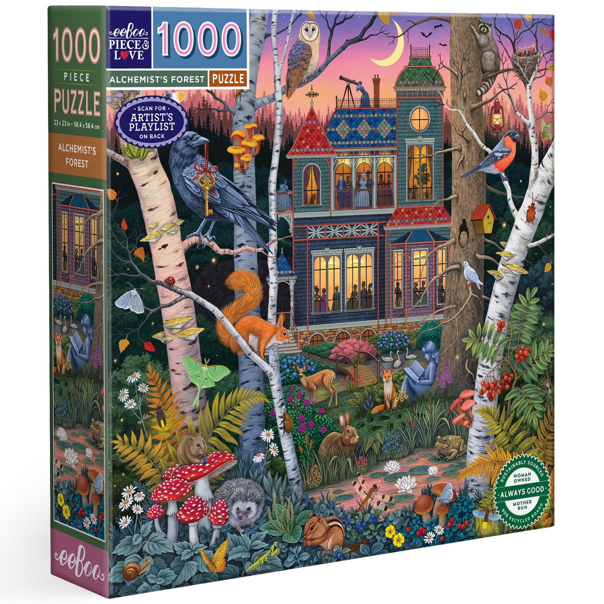 eeBoo Alchemist's Forest 1000 Piece Square Jigsaw Puzzle, 23" x 23"