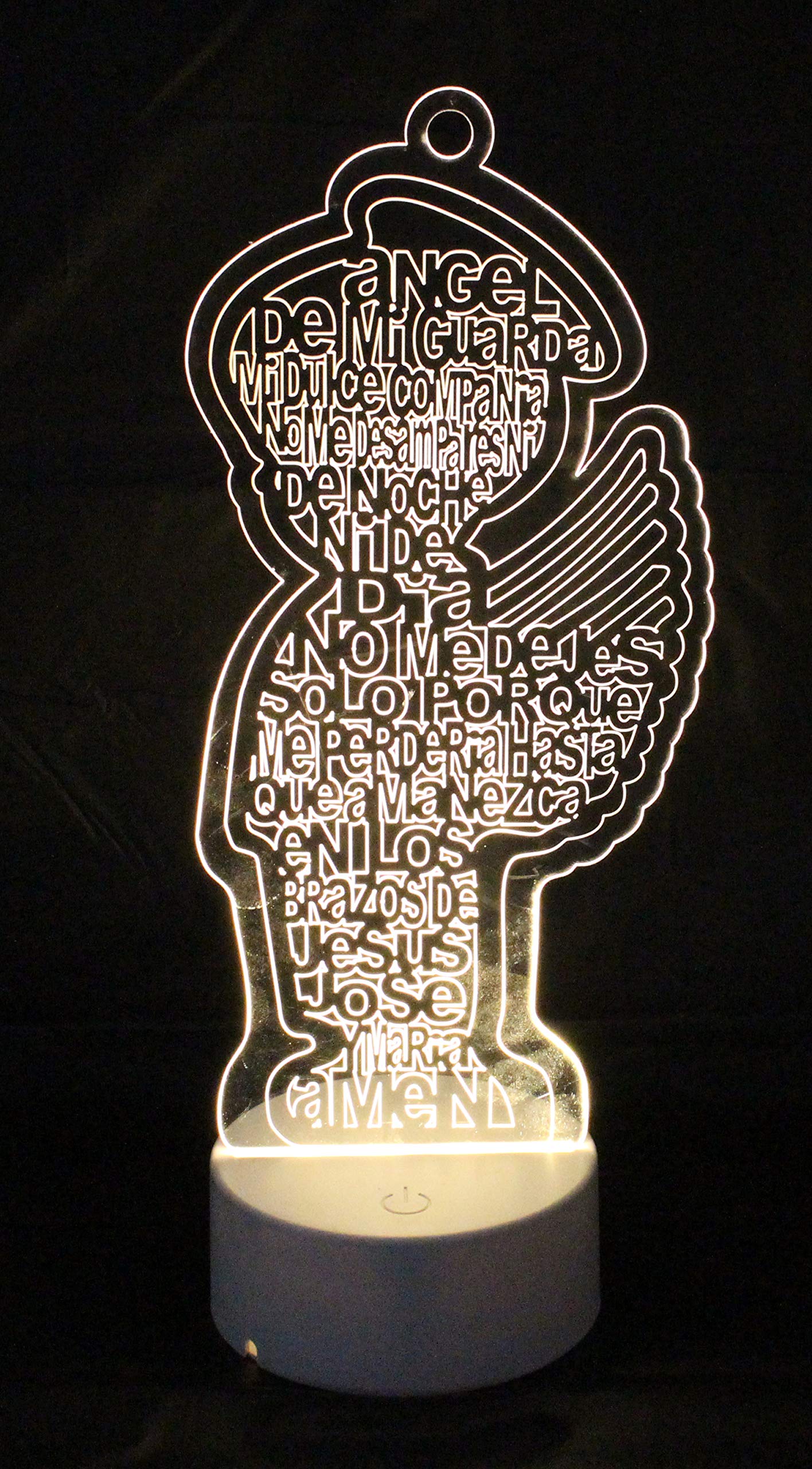 6 LED Multi Color Guardian Angel Wings Boy Girl Stand Laser Cutout Wooden Baptism Centerpiece First Communion Quinceañera Children Kids Party Favors