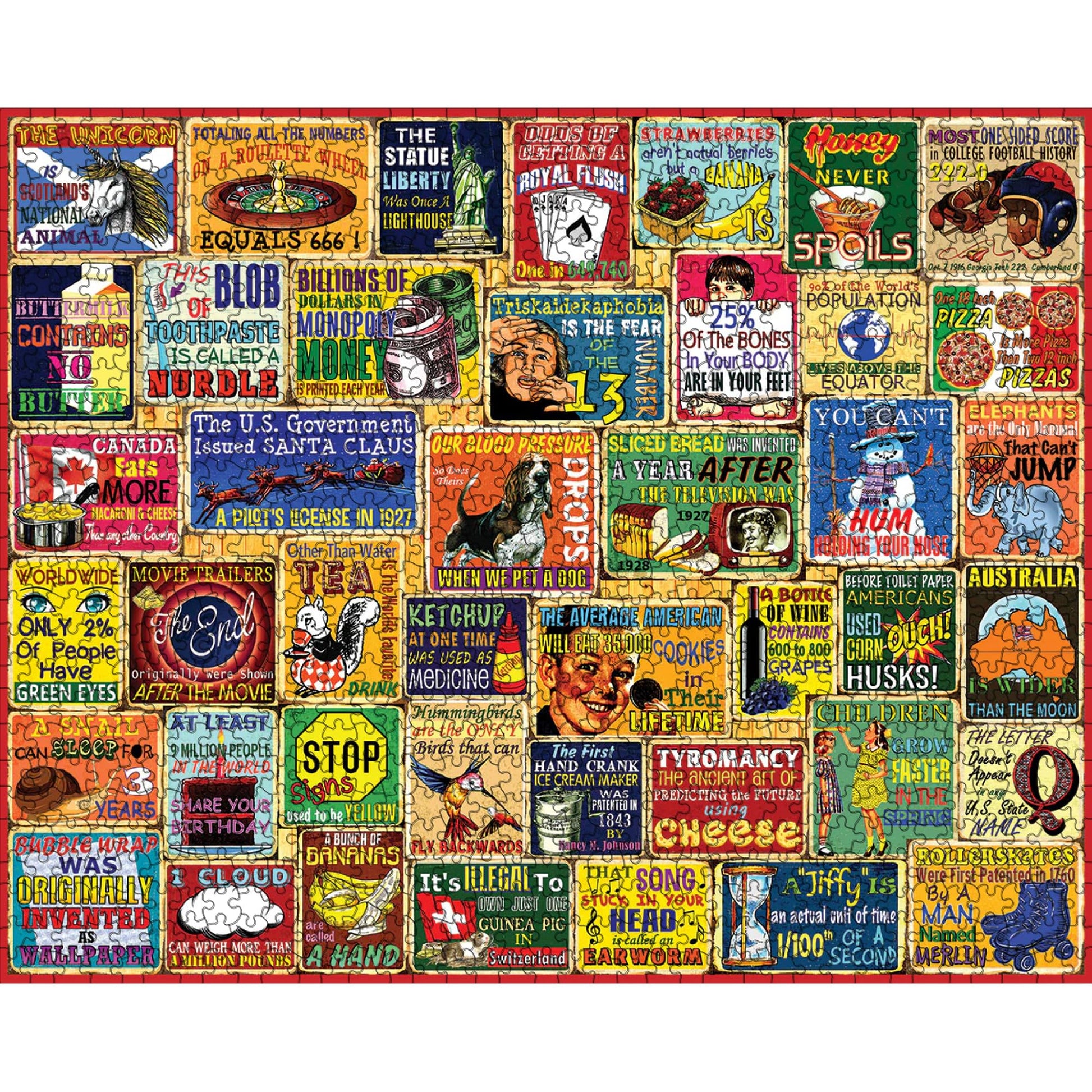 White Mountain 1000 Piece Jigsaw Puzzle Adults Fun Vintage, Did You Know