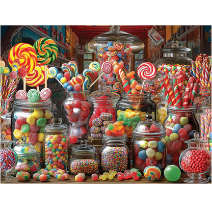 White Mountain 500 Piece Jigsaw Puzzle Fun Food Treat, Candy Store
