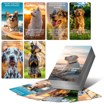 ZZBUY Dogs Against Anxiety Cards, 50 Affirmation Cards for Stress Relief and Self Care Mindfulness