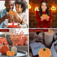 DolliBu Large Pumpkin Plush - Spooky Plush Pumpkin Toy for Teddy Bear Stuffed Animal, Cute Halloween Decor, Party Favor and Crafts, Thanksgiving Mini