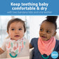 Dr. Brown's Super Soft & Absorbent Baby Bandana Bib with Snap-On Teether, 3m+, 2-Pack, Feathers & Dots