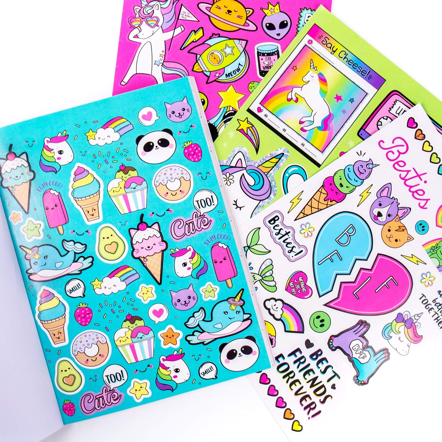 Horizon Group USA Sticker Book with Large and Small Sizes, Kids Stationary for Water Bottle, Notebooks, and Party Favors, Just My Style
