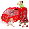 Fire Truck Pop Up Kids Tent & Lights, Children's Firetruck Play House