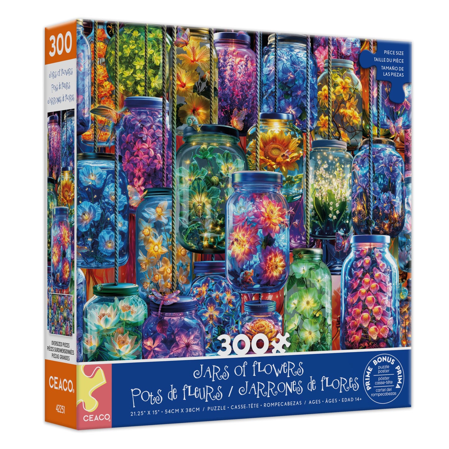 Ceaco - Jars of Flowers - 300 Large Piece Jigsaw Puzzle for Adults