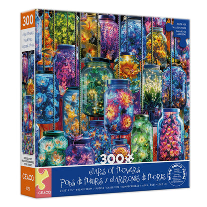 Ceaco - Jars of Flowers - 300 Large Piece Jigsaw Puzzle for Adults