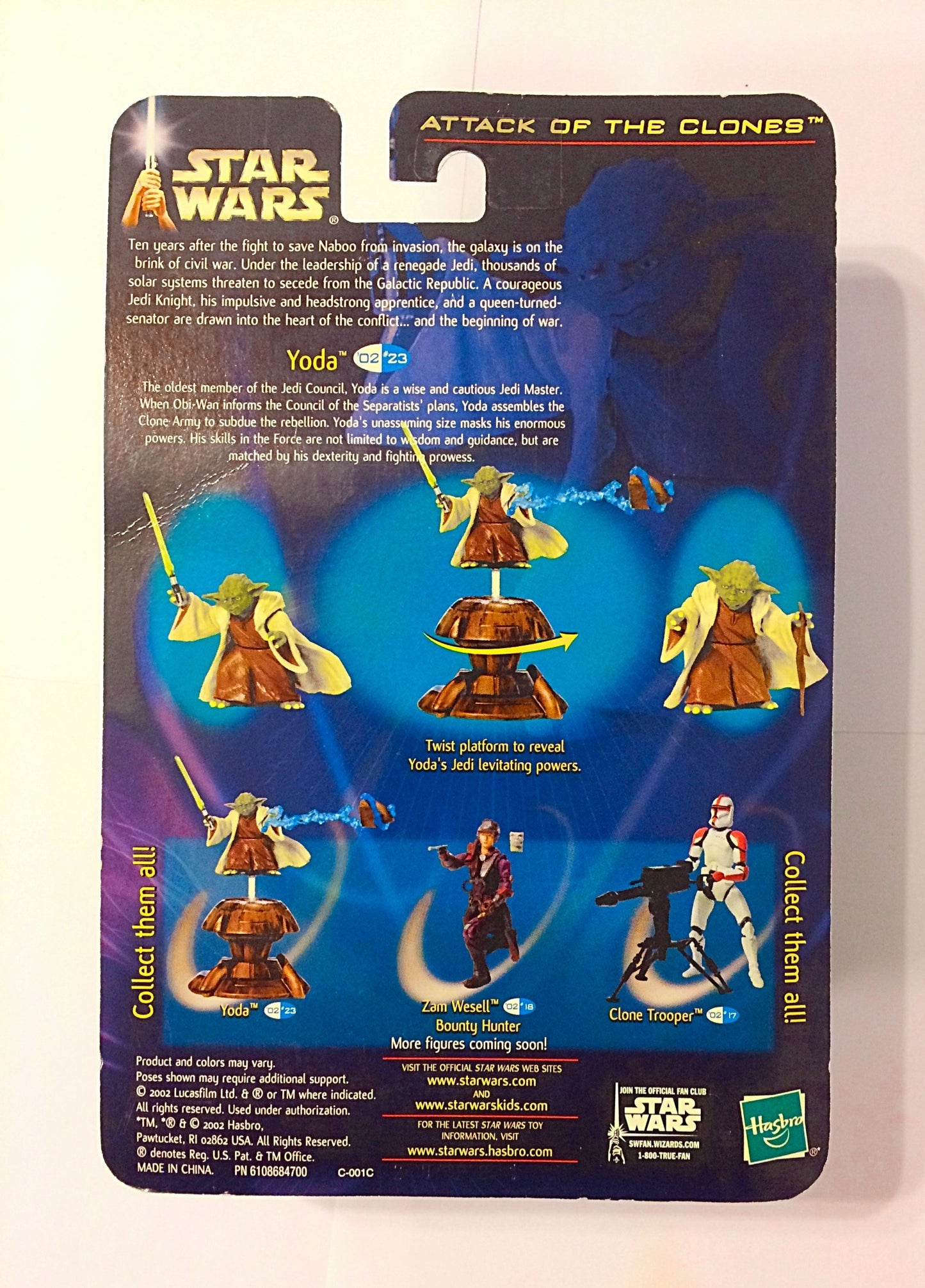 Star Wars, 2002 Saga Collection, Yoda Jedi Action Figure #23, 3.75 Inches