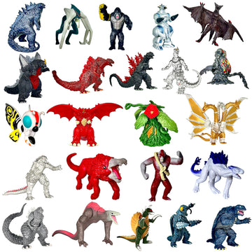 TwCare Set of 23 Monster x Kong: The New Empire,Mini Dinosaur Dragon Toys Action Figures, Evolved Basic Exquisite Battle Roar B.E.A.S.T. Glove Shimo