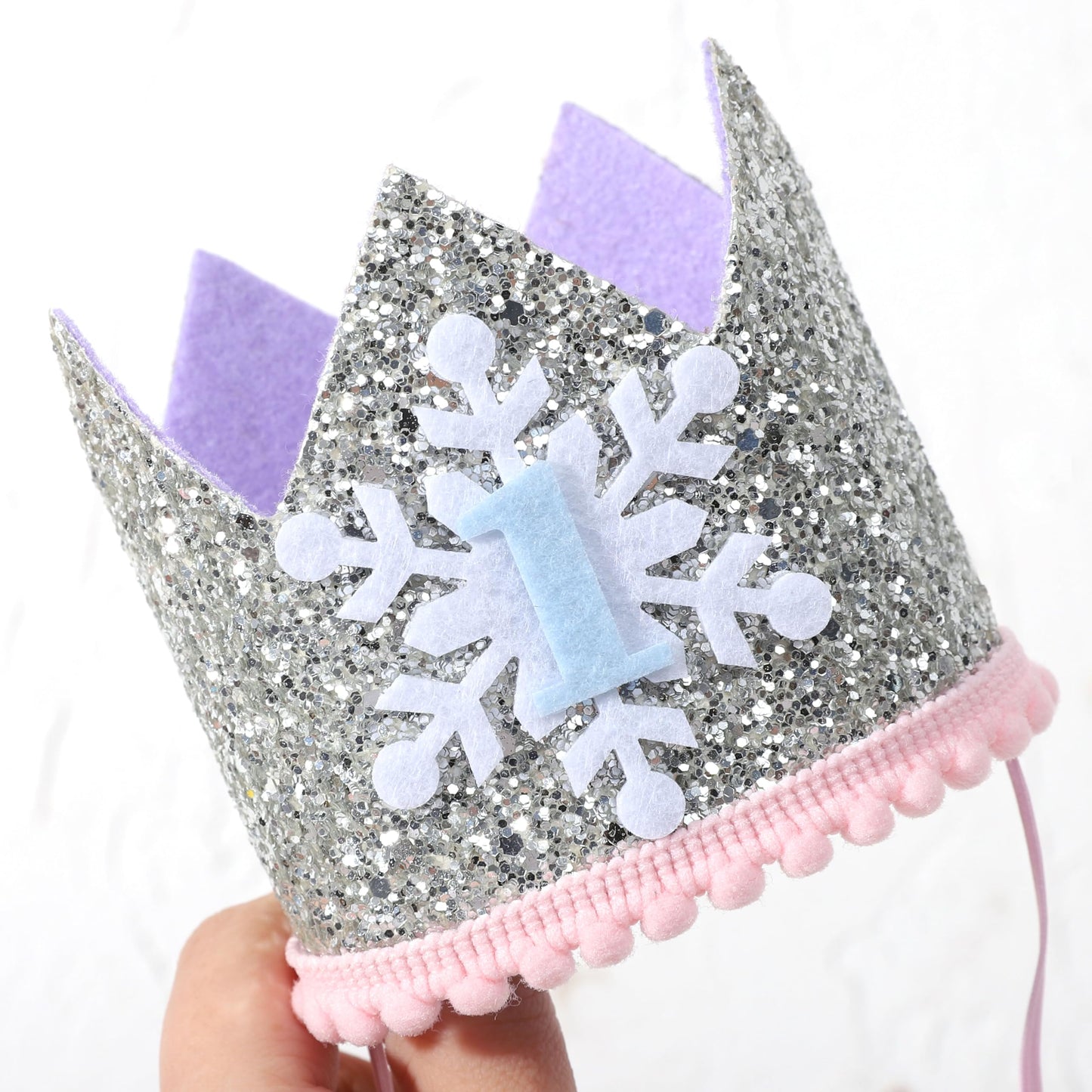 Rweseo Winter Onederland First Birthday Crown,Snowflake 1st Birthday Crown