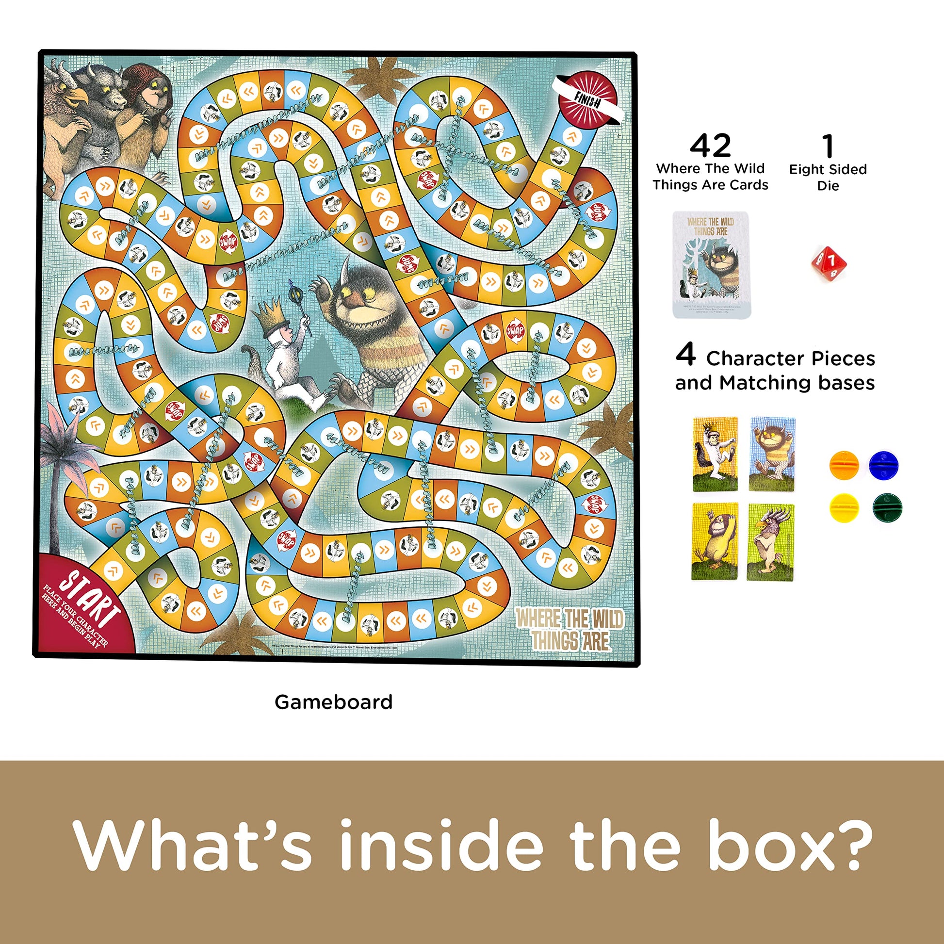 AQUARIUS Where The Wild Things are Journey Board Game - Fun for Kids & Adults - Officially Licensed Merchandise & Collectibles