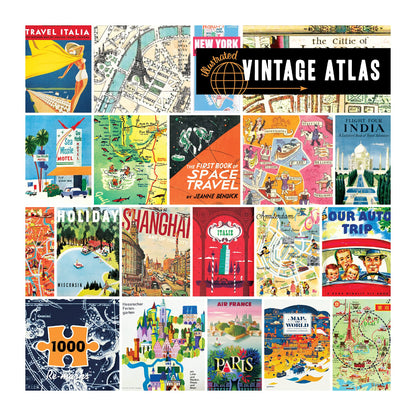 Re-Marks Vintage Atlas Puzzle, 1000-Piece Puzzle for All Ages, Fun Jigsaw Puzzle