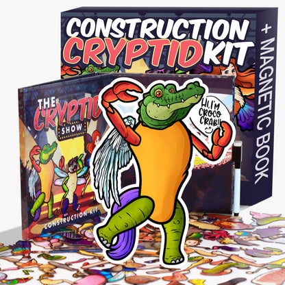 Cryptid Construction Kit Magnets - Build a Monster Set with 309,000+ Combos, Magnetic Book & Speech Bubbles - Funny Fridge Magnets for Kids & Adults