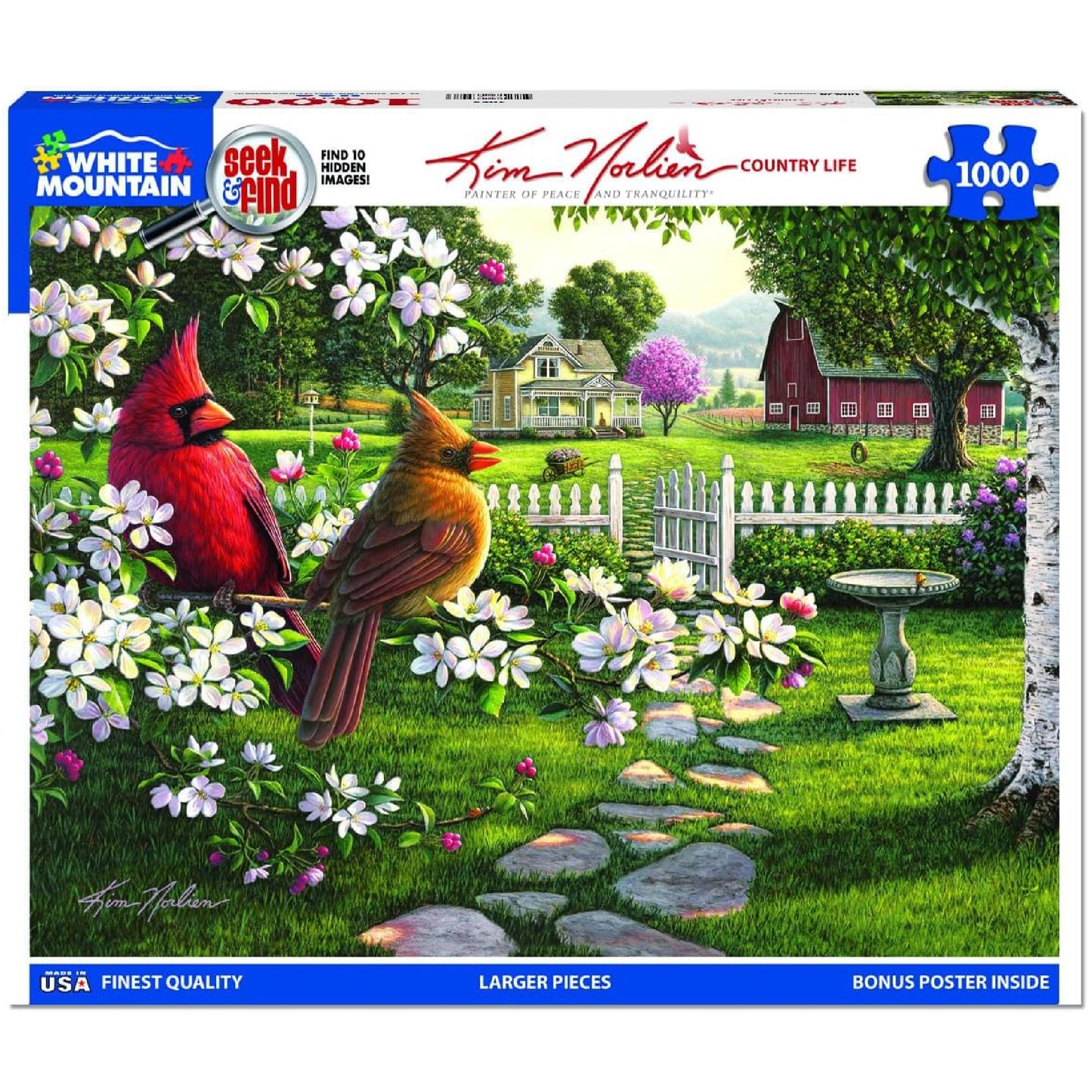 White Mountain 1000 Piece Jigsaw Puzzle Scenic Farm and Barn, Country Life