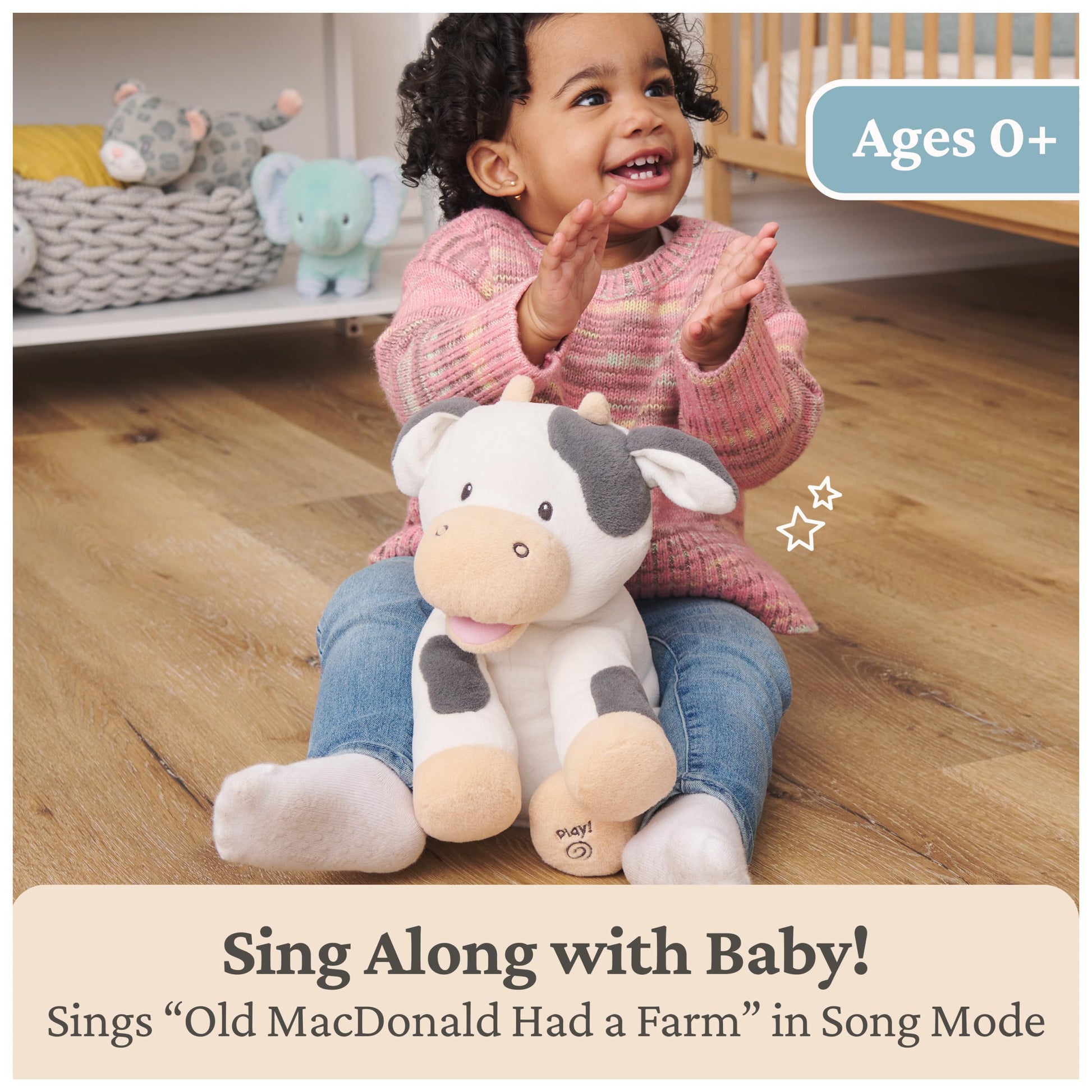 GUND Baby Buttermilk Cow 12-Inch Interactive Animated Musical Baby Toy
