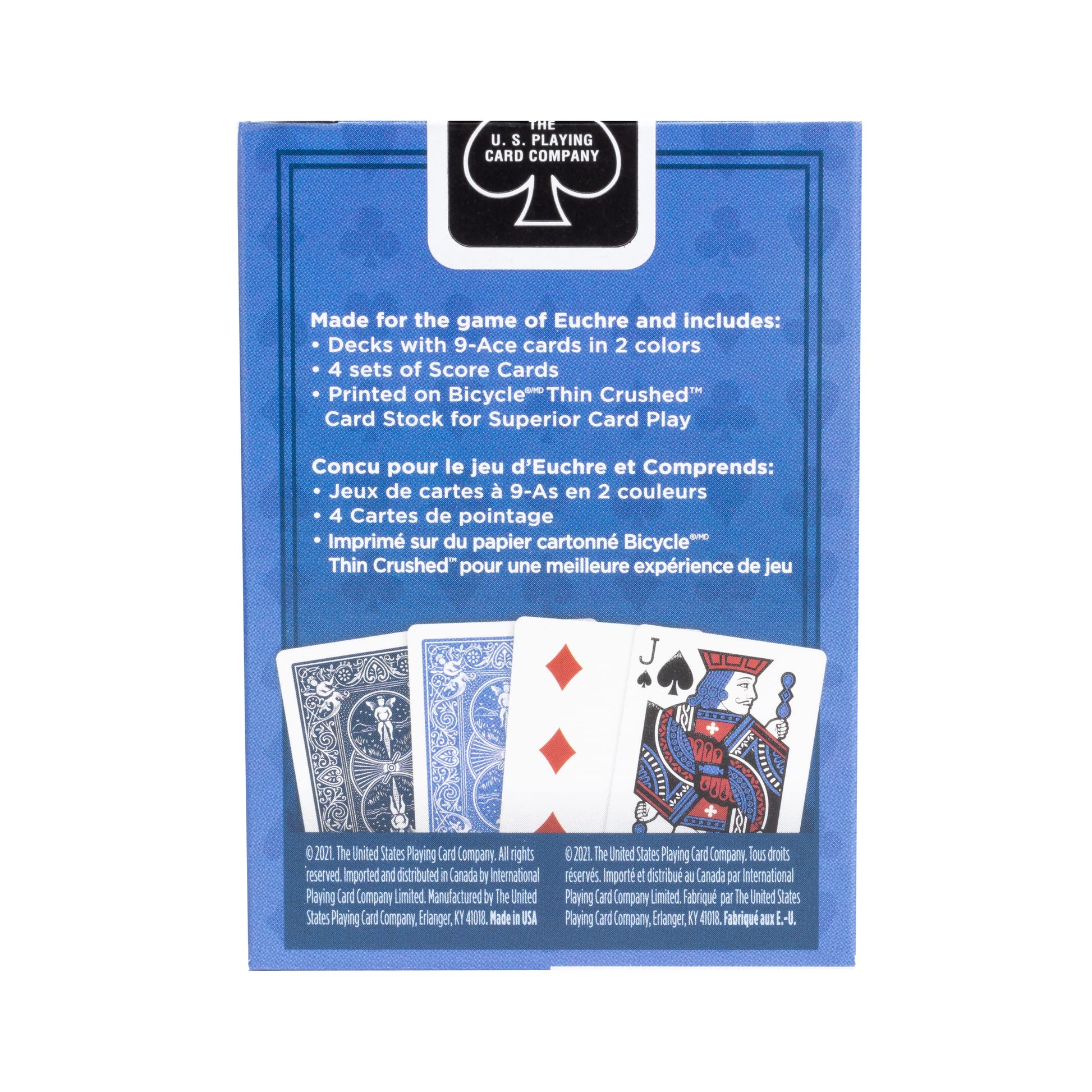 Bicycle Euchre Playing Card Deck - 9 Through Ace - Double Deck, Blue