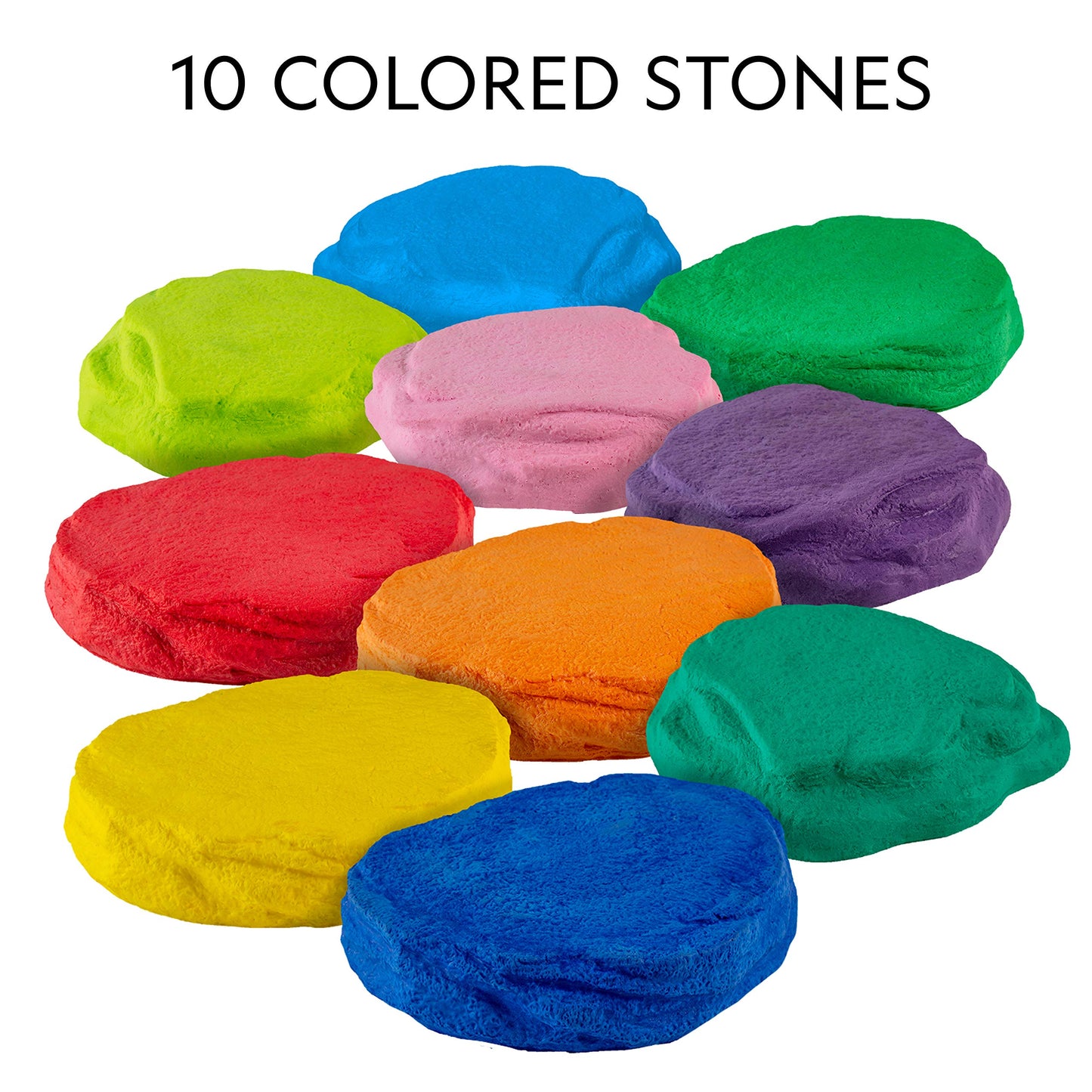 NATIONAL GEOGRAPHIC Stepping Stones for Kids - 10 Soft Durable, Encourage Toddler Balance & Gross Motor Skills, Indoor & Outdoor Toys, Balance Stones