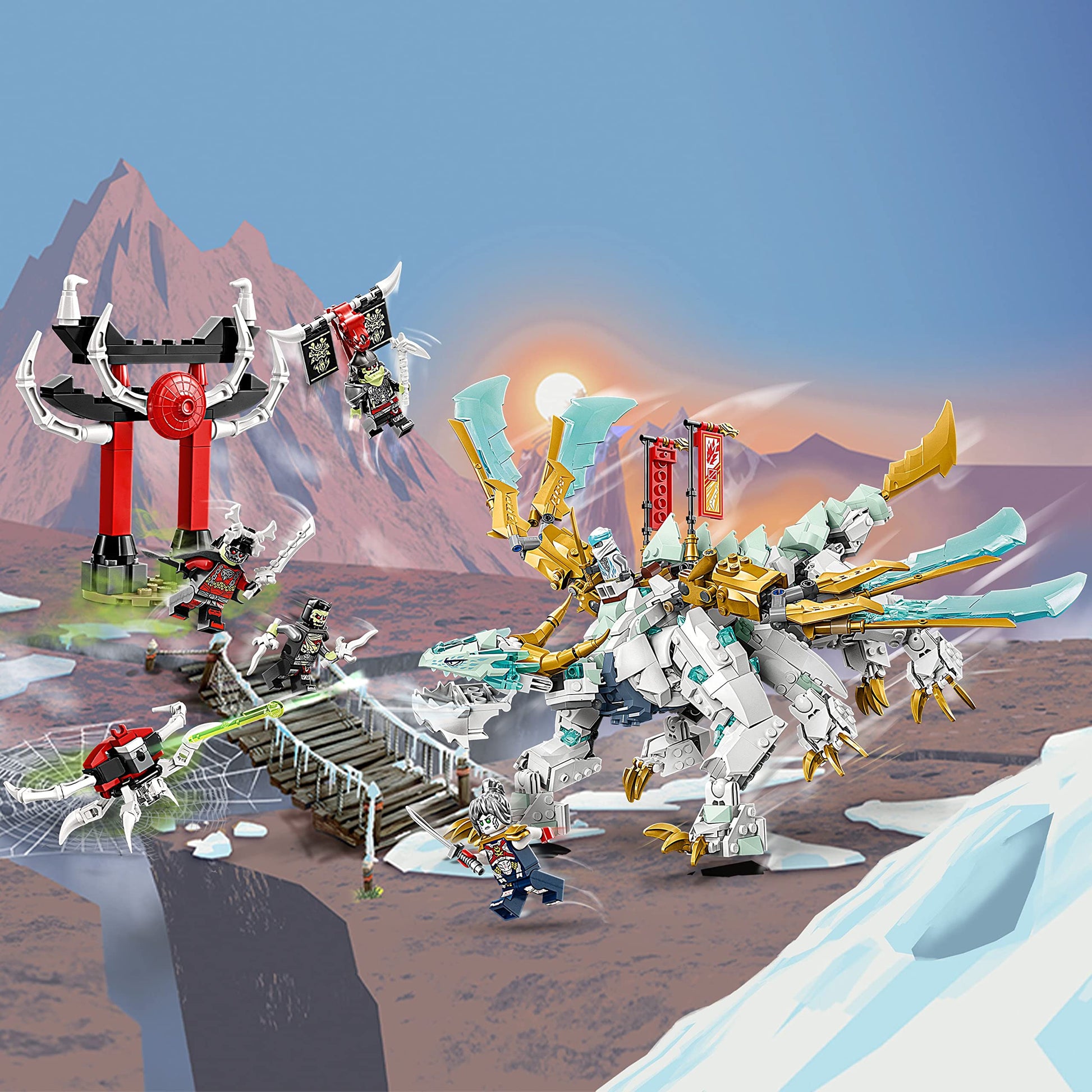 LEGO NINJAGO Zane’s Ice Dragon Creature 71786, 2in1 Dragon Toy to Action Figure Warrior, Model Building Kit, Construction Set for Kids with 5