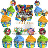 Treasures Gifted Officially Licensed BEYBLADE BURST Cake Topper Set - (1) BEYBLADE Cake Topper & (24) BEYBLADE Cupcake Topper & Wrappers - BEYBLADE