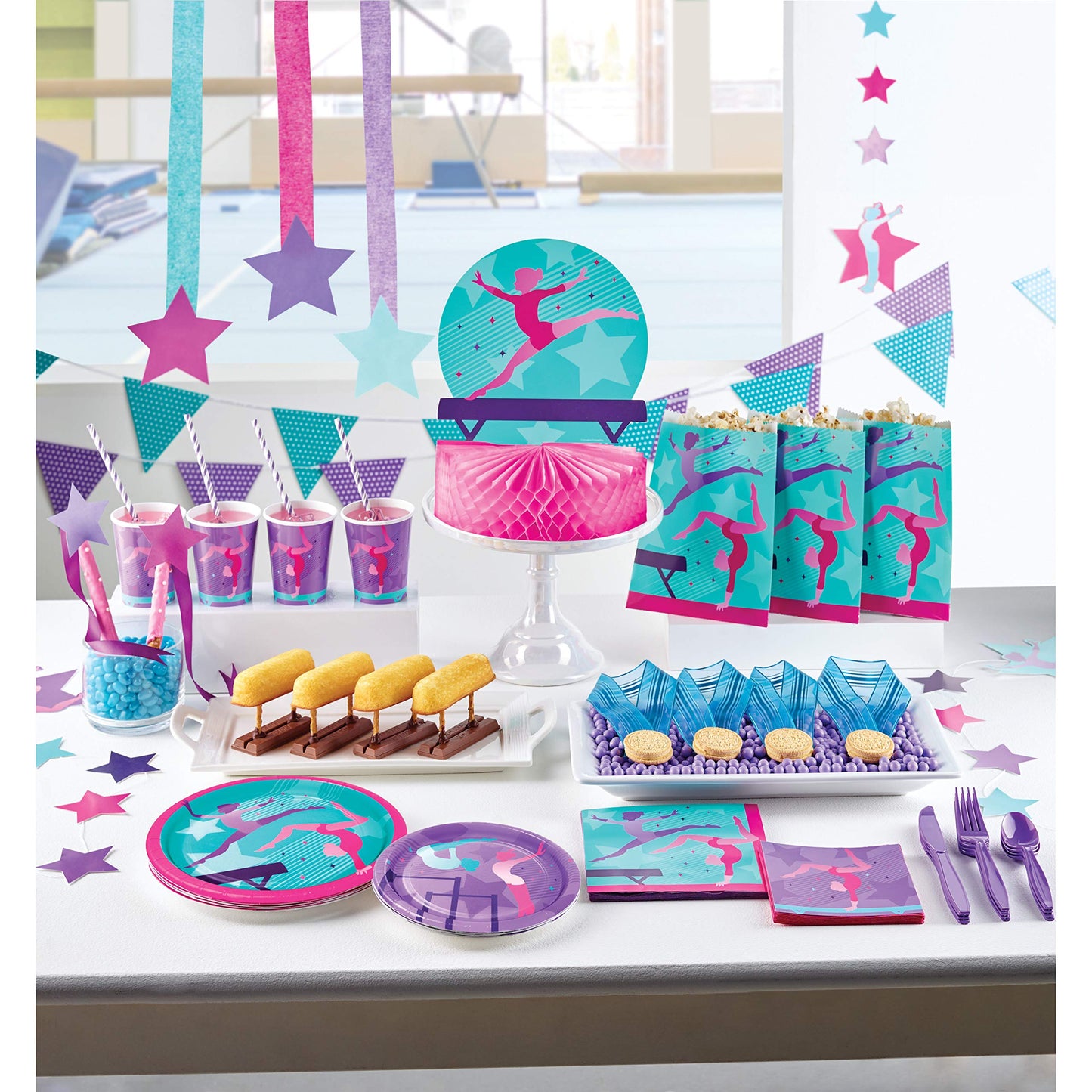 Creative Converting Gymnastics Party Centerpiece, 1 ct, Multicolor, 9" x 12"