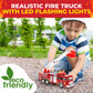 Toysery Fire Truck Toy with Flashing Lights & Siren Sounds for Kids, Extendable Rotating Ladder, Bump and Go Action, Role Play Toy for Boys & Girls
