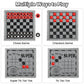 Giant 4 in 1 Chess Set,Jumbo Chess & Giant Checkers & Large Tic Tac Toe, Giant Chess Board Game for Kids Adults,Including 2 Extra Queen,Large Checkers