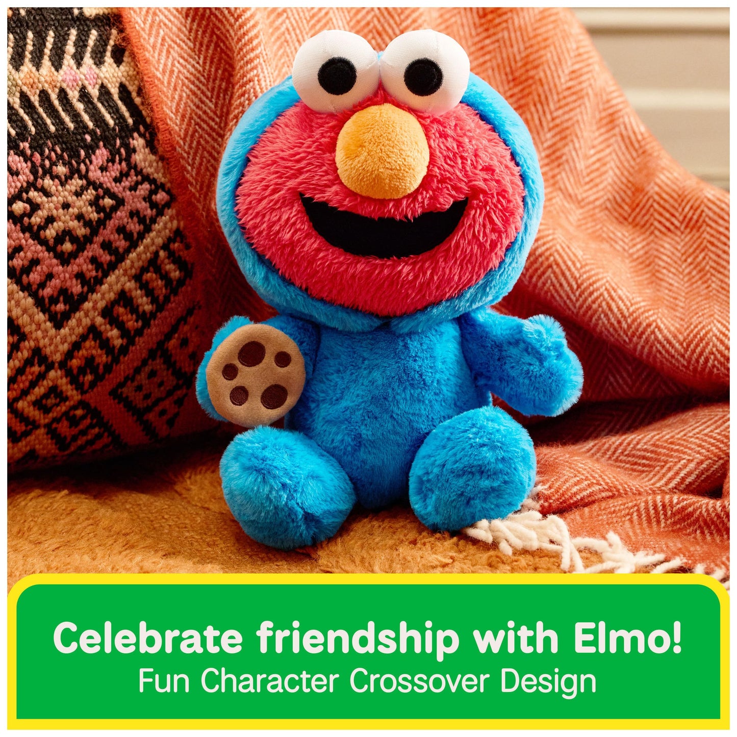 GUND Sesame Street Elmo x Cookie Monster 10-Inch Buddy-Up Plush Toy Ages 1+