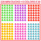 228-Pack Mini Rubber Ducks Set, Mini Colorful Rubber Duckies Bath Toy for Child,Float & Squeak Tiny Ducks Pool Toy Set for Kids Party Favors,Birthday