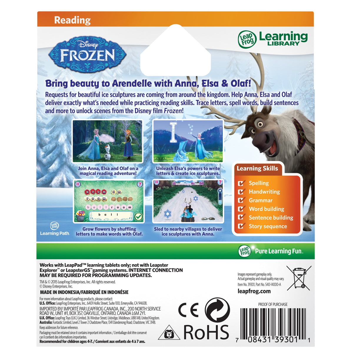 LeapFrog Disney Frozen Learning Game (Epic, LeapPad Platinum, LeapPad Ultra, LeapPad2, LeapPad3)