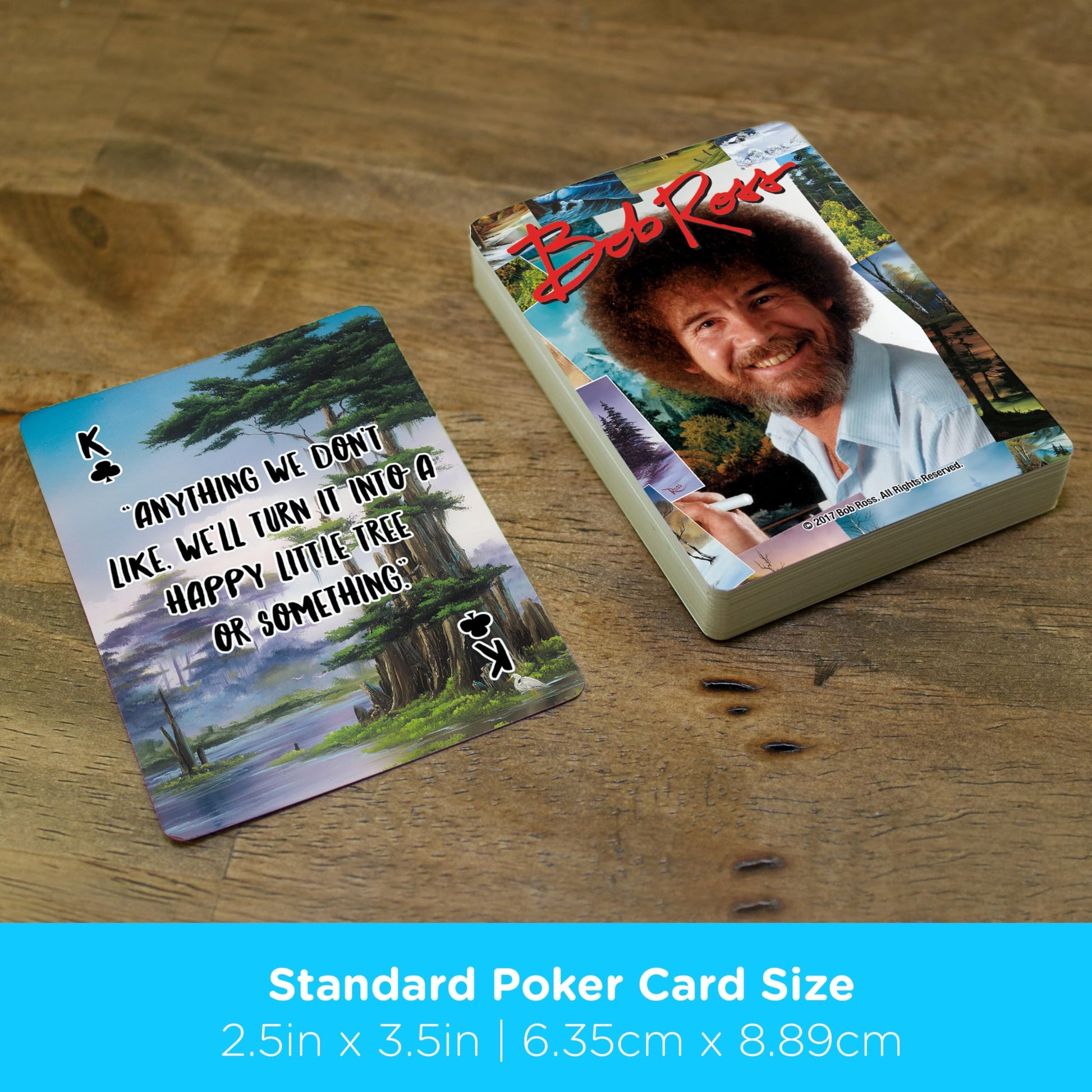 AQUARIUS Bob Ross Quotes Playing Cards Standard Size - Themed Novelty Deck with 52 Unique Painting Designs - Collectible Merchandise Gift for Teens