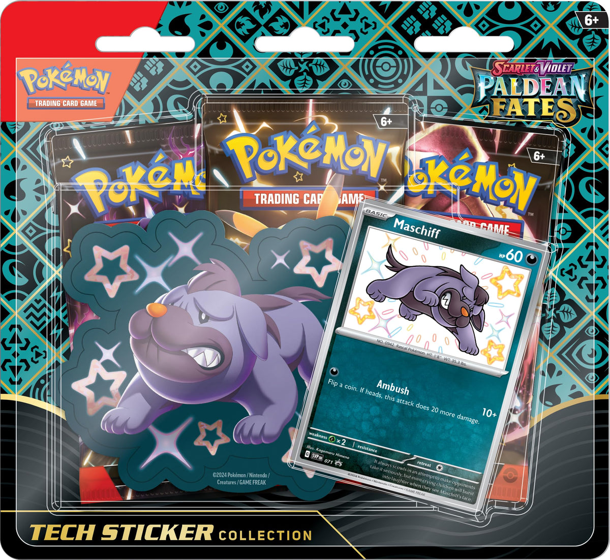 POKEMON TCG: Scarlet and Violet: PALDEAN Fates: TECH Sticker Collection - Shiny Maschiff