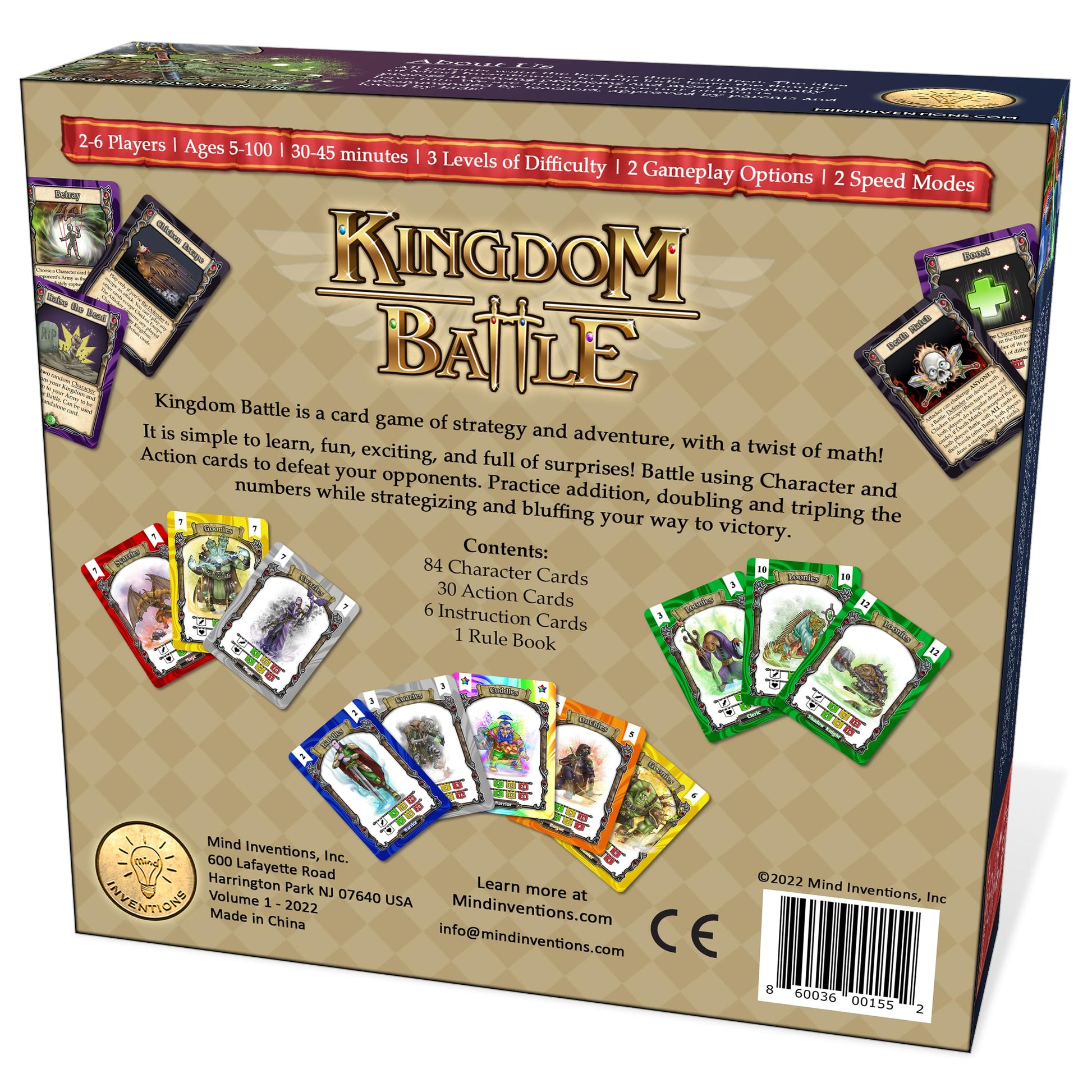 Mind Inventions Kingdom Battle - Math Card Game of Strategy and Adventure, Ages 5+