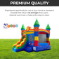 Pogo Bounce House Crossover Inflatable with Slide No Blower, Rainbow Smiley