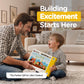Gift-Ready Magnetic Building Blocks for Kids, Magnet Cubes - Construction Site Toy Building Sets with Magnetic Storage Board - 84-Piece Pixy Stacking