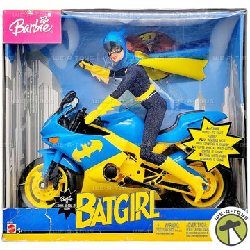 Barbie Year 2003 Super Hero 12 Inch Doll Set - Barbie as Batgirl with Batgirl's Motorcycle and Batarang