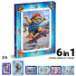 TOSY Picture Cube Adventure Cats: 6-in-1 Magnetic Picture Puzzle, 48 Blocks, 288 Puzzle Faces, 0.6 in, B122, Seamless UV Art, Display-Ready Frame