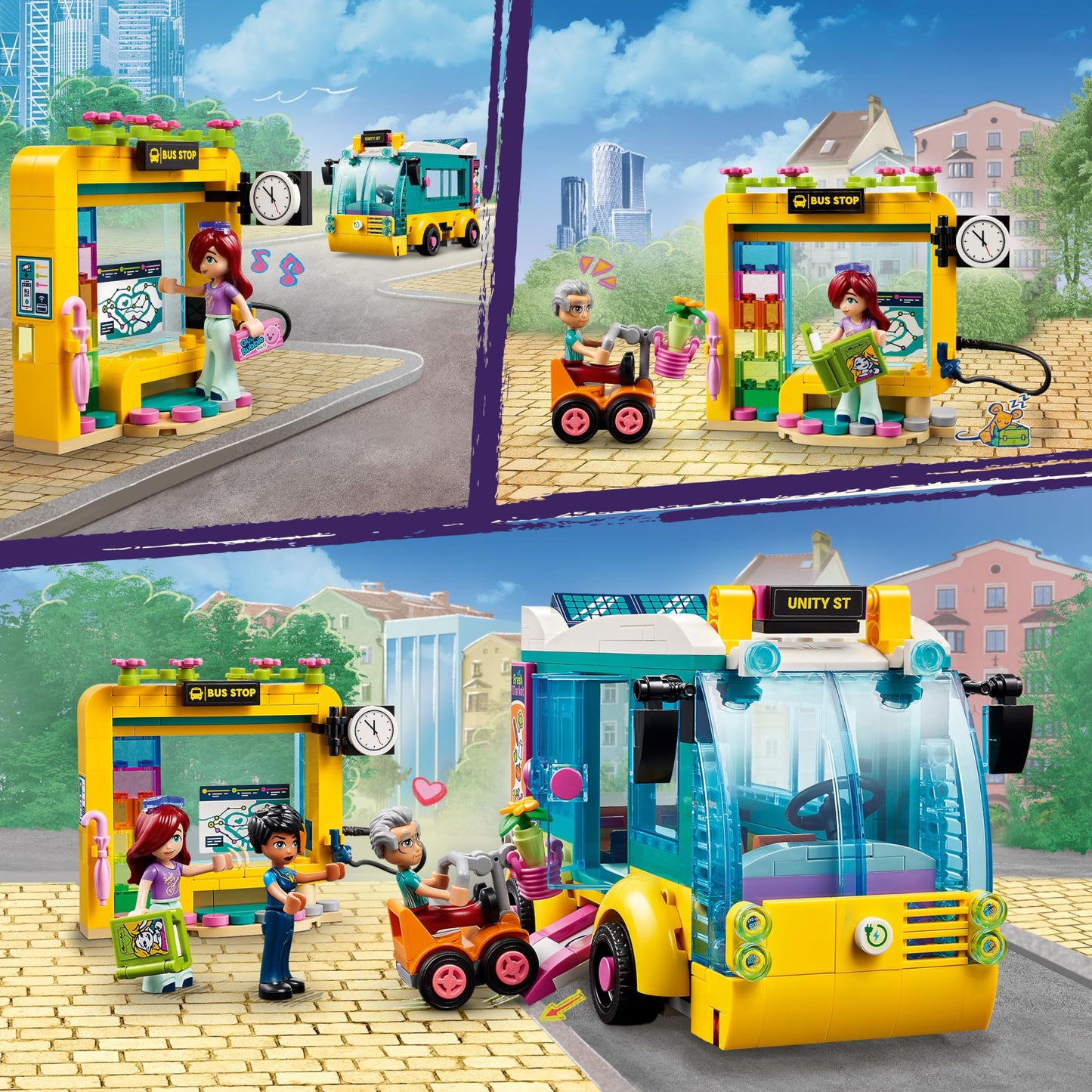 LEGO Friends Heartlake City Bus, Creative Building Toy for Girls & Boys Ages 7 and Up, with a Buildable Bus, Mobility Scooter and 3 Minidolls,