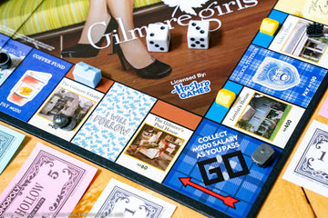 Monopoly: Gilmore Girls, Buy, Sell & Trade Iconic Stars Hollow Locations, Includes 6 Collectible Tokens Like Coffee Cup & Luke’s Hat, Fun Game