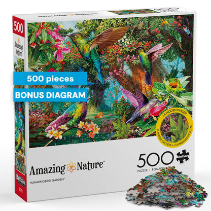 Buffalo Games - Hummingbird Garden - 500 Piece Jigsaw Puzzle for Adults