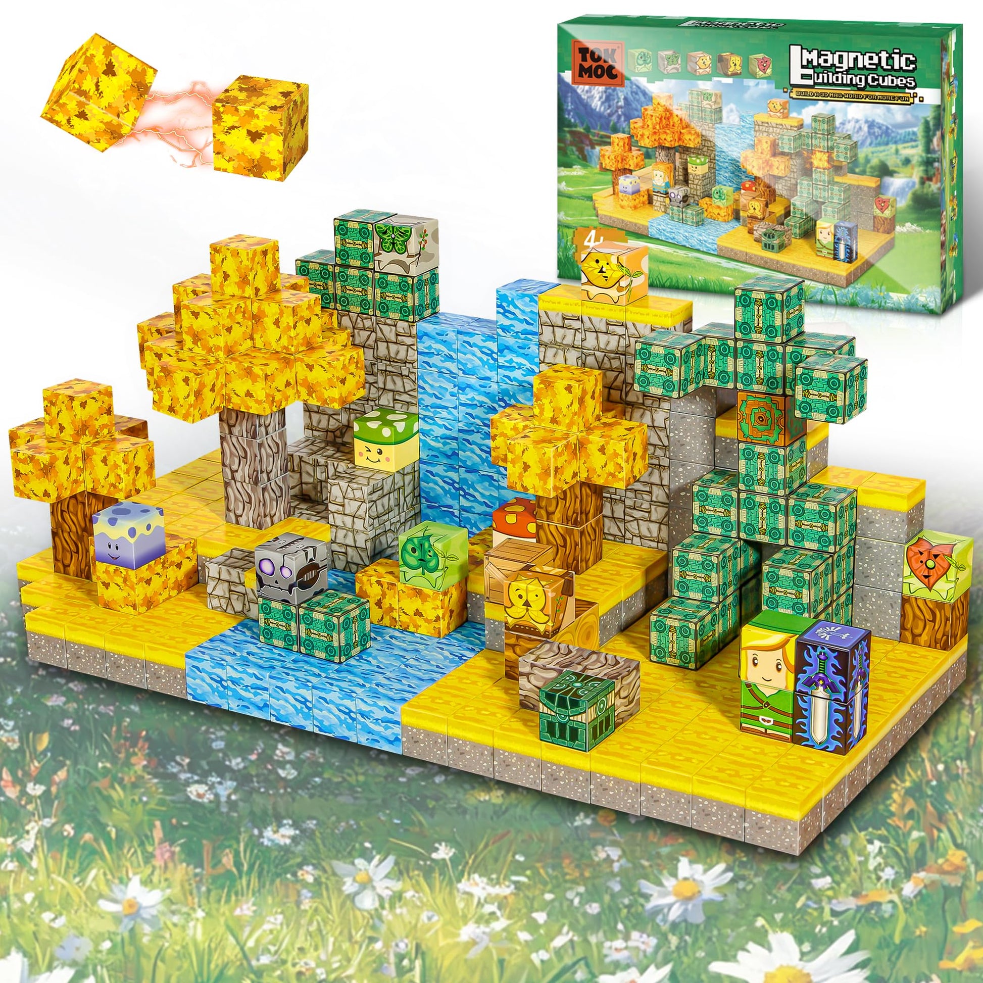 Magnetic Building Blocks for BOTW Fans, Koroks Magnet Cubes Blocks for Kids 5-7, STEM Building Game Sensory Outdoor Toys Christmas Birthday Gift