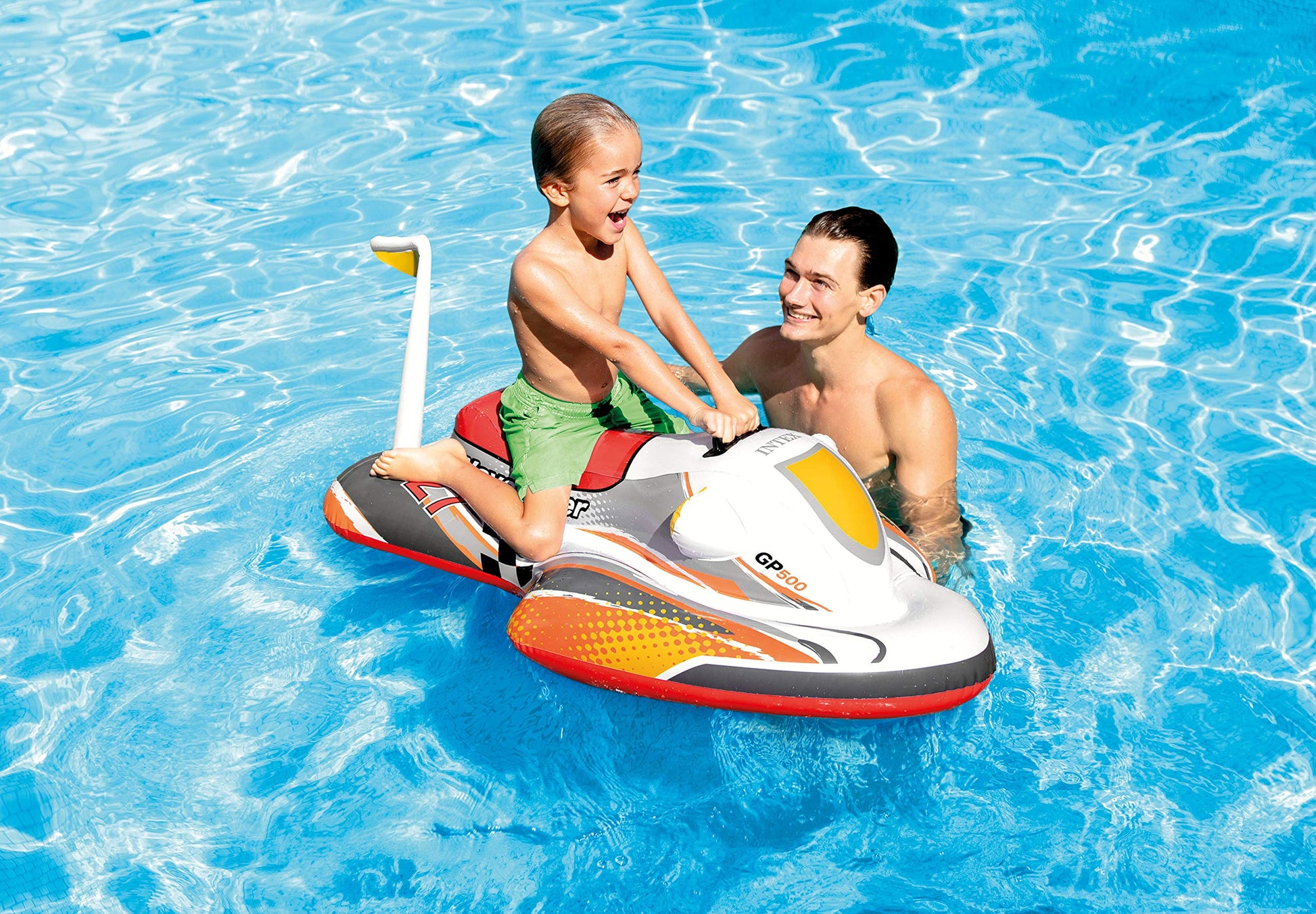 Intex Wave Rider Inflatable Pool Float: Pool Toy for Kids - Heavy-Duty Handle - 88lb Weight Capacity - 46" x 30.5" - for Ages 3+