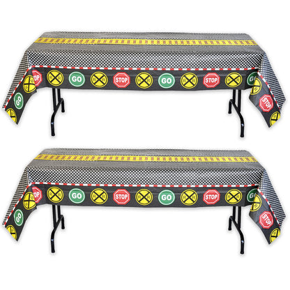 Havercamp Train Tablecloth for Kids Birthday Party Railroad Decorations Water & Tear-Resistant 54 in X 108 in Table Cover