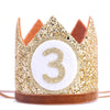 WAHAWU Baby Crown for 3st Birthday - Third Birthday Party Decoration, Glitter Crown Hat