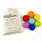 Rainbow Large Felt Balls | Montessori Wool Pom Poms for Baby, Crafts, Cats, Essential Oils, Felting & Garland | 7 ROYGBIV Colors | 4 CM (1.75-2")