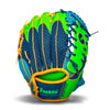 Franklin Sports Teeball Meshtek Gloves, Navy/Lime/Orange, Right Hand Throw, 9.5"
