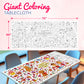 4E's Novelty 104 Pcs Giant Valentine Color Tablecloth Poster 30x72, with 103 Stickers, Huge DIY Valentines Day Coloring Table Coth Valentines Kids