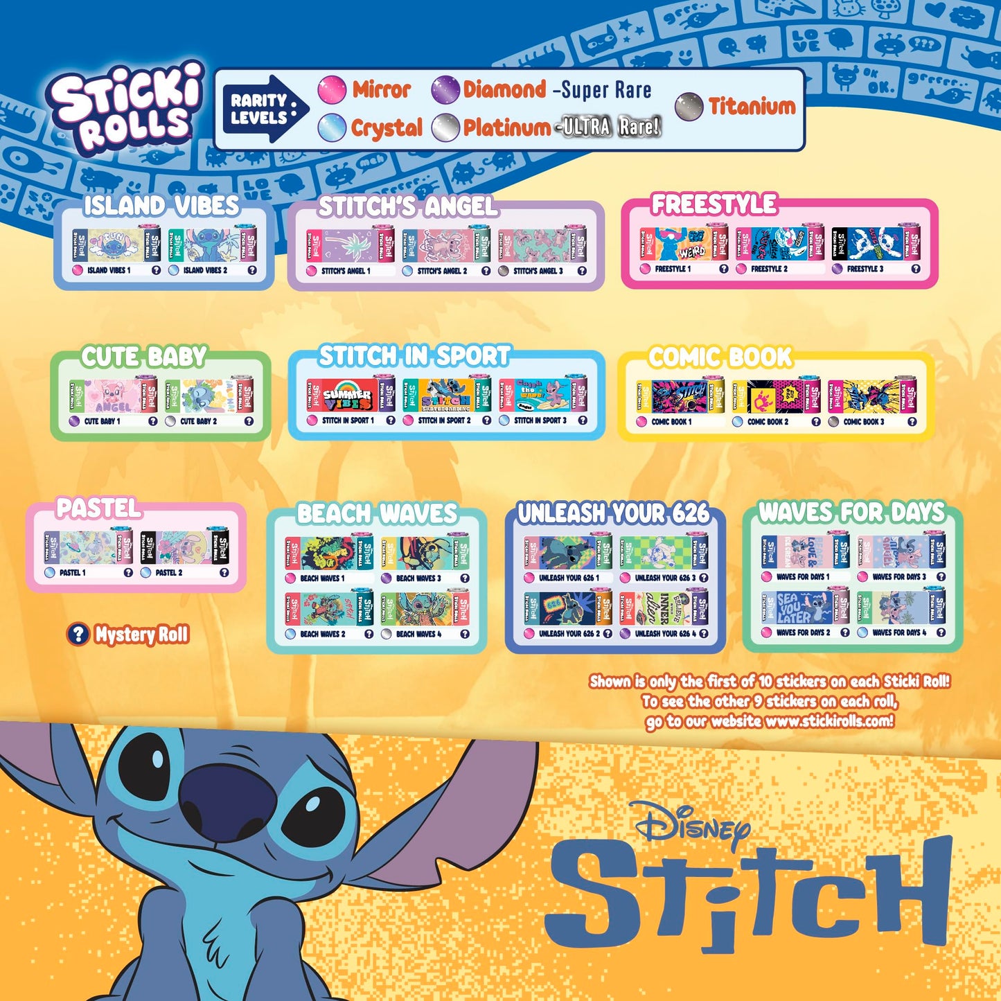 Sky Castle Sticki Rolls Stitch Pendant Pack | The Original Wearable Shareable Stickers with Toy Pendant and Bracelet | Collect and Share | Ages 5
