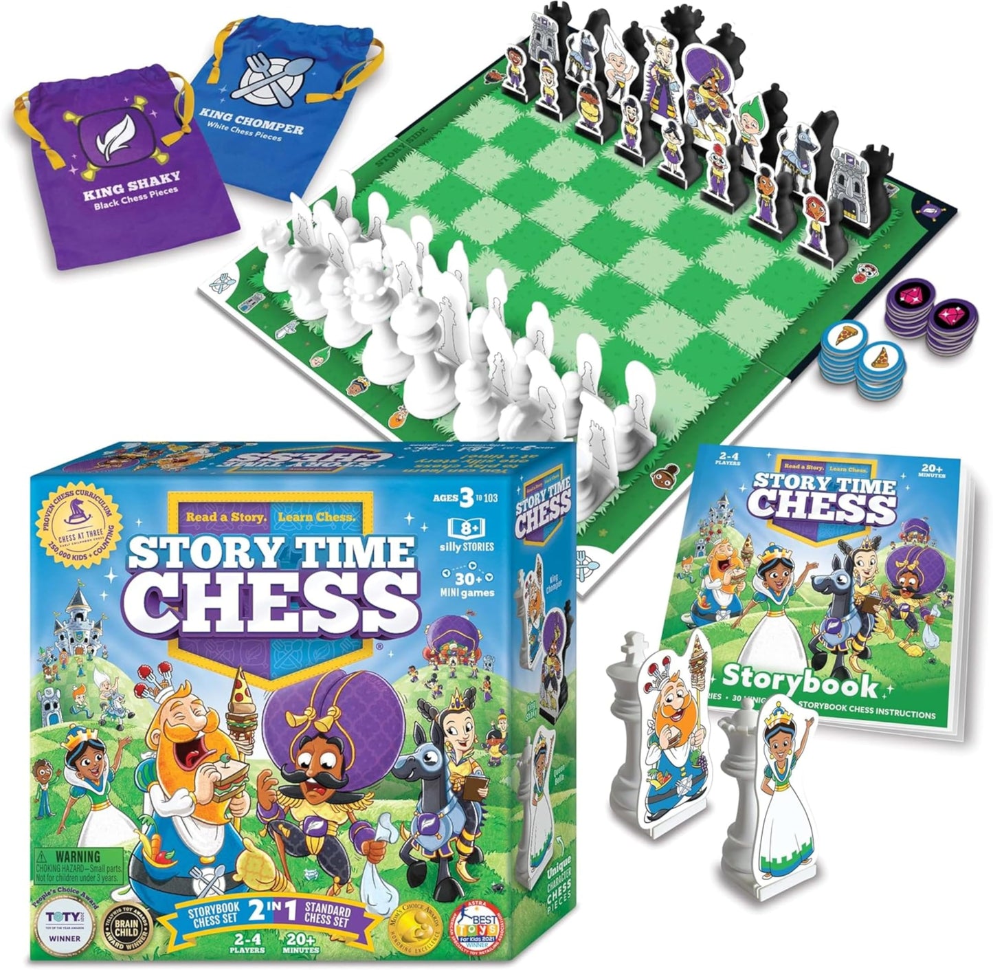 Story Time Chess Set for Kids - Family Game Night, Strategic Game Play - Board Games for Family Night - Perfect for Beginners, Learn Chess with a Fun
